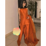 Farshi Shalwar Kameez with 3 quarter sleeves OR Sleeveless Suit 3pc Dress for Eid/Party/Wedding Wear for Girls/Women