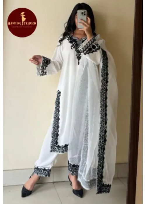 Neck,Sleeves Shirt Border With Four Sided Heavy Embroidery Dupatta 3Pcs. 3Pcs Heavy Embroidery Suit For Girls/Women With Three Special Colours Neck,Sleeves Shirt Border With Four Sided Heavy Embroidery Dupatta 3Pcs. 3Pcs Heavy Embroidery Suit For Girls/Women With Three Special Colours