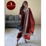 Neck,Sleeves Shirt Border With Four Sided Heavy Embroidery Dupatta 3Pcs. 3Pcs Heavy Embroidery Suit For Girls/Women With Three Special Colours Neck,Sleeves Shirt Border With Four Sided Heavy Embroidery Dupatta 3Pcs. 3Pcs Heavy Embroidery Suit For Girls/Women With Three Special Colours