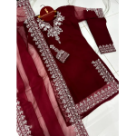 Neck,Sleeves Shirt Border With Four Sided Heavy Embroidery Dupatta 3Pcs. 3Pcs Heavy Embroidery Suit For Girls/Women With Three Special Colours Neck,Sleeves Shirt Border With Four Sided Heavy Embroidery Dupatta 3Pcs. 3Pcs Heavy Embroidery Suit For Girls/Women With Three Special Colours
