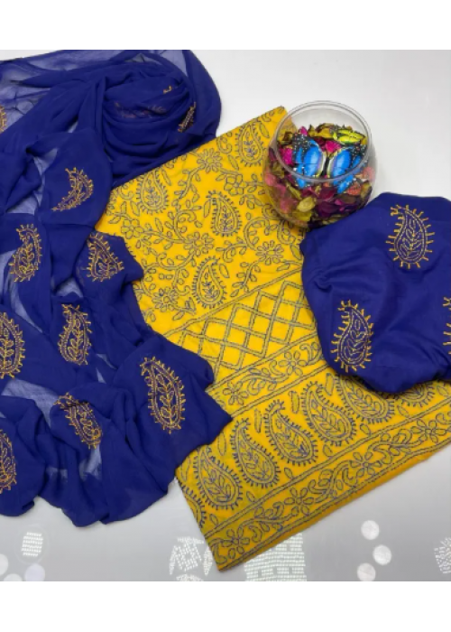 Lawn cotton collections Shirt chicken kari jall Chiffon Dupatta +trouser pr Embroidery -Hand made 3piece suit for women Lawn cotton collections Shirt chicken kari jall Chiffon Dupatta +trouser pr Embroidery -Hand made 3piece suit for women