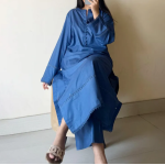 Prussian Blue Summer Lawn Dress for Women, Lacework Shirt and Trouser, Stylish 2-Piece Set